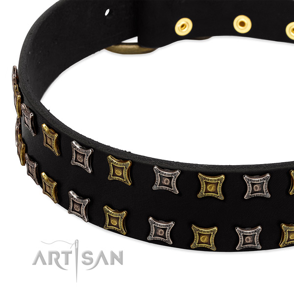 Soft to touch leather dog collar for your attractive dog
