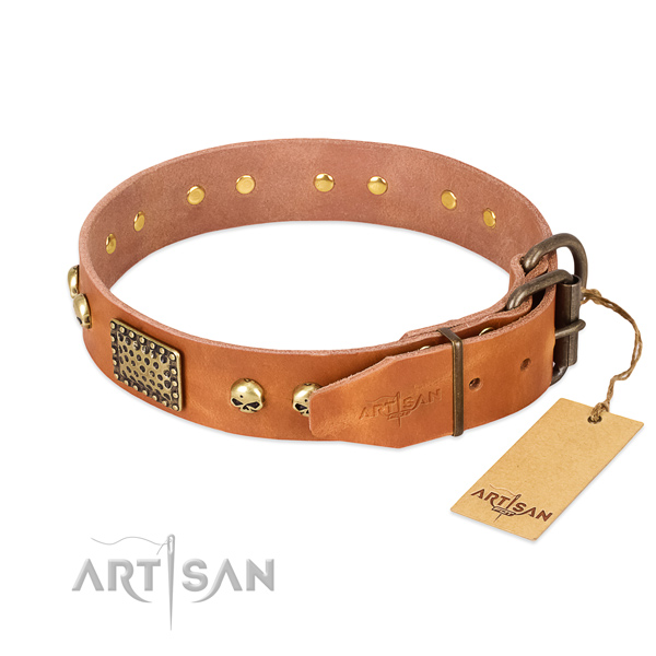 Reliable fittings on comfortable wearing dog collar